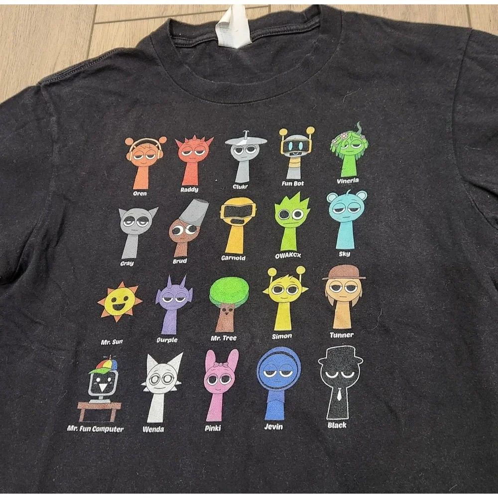 Sprunki Characters Oren Wenda Youth Size M/L Graphic Shirt Bundle Gaming Cartoon